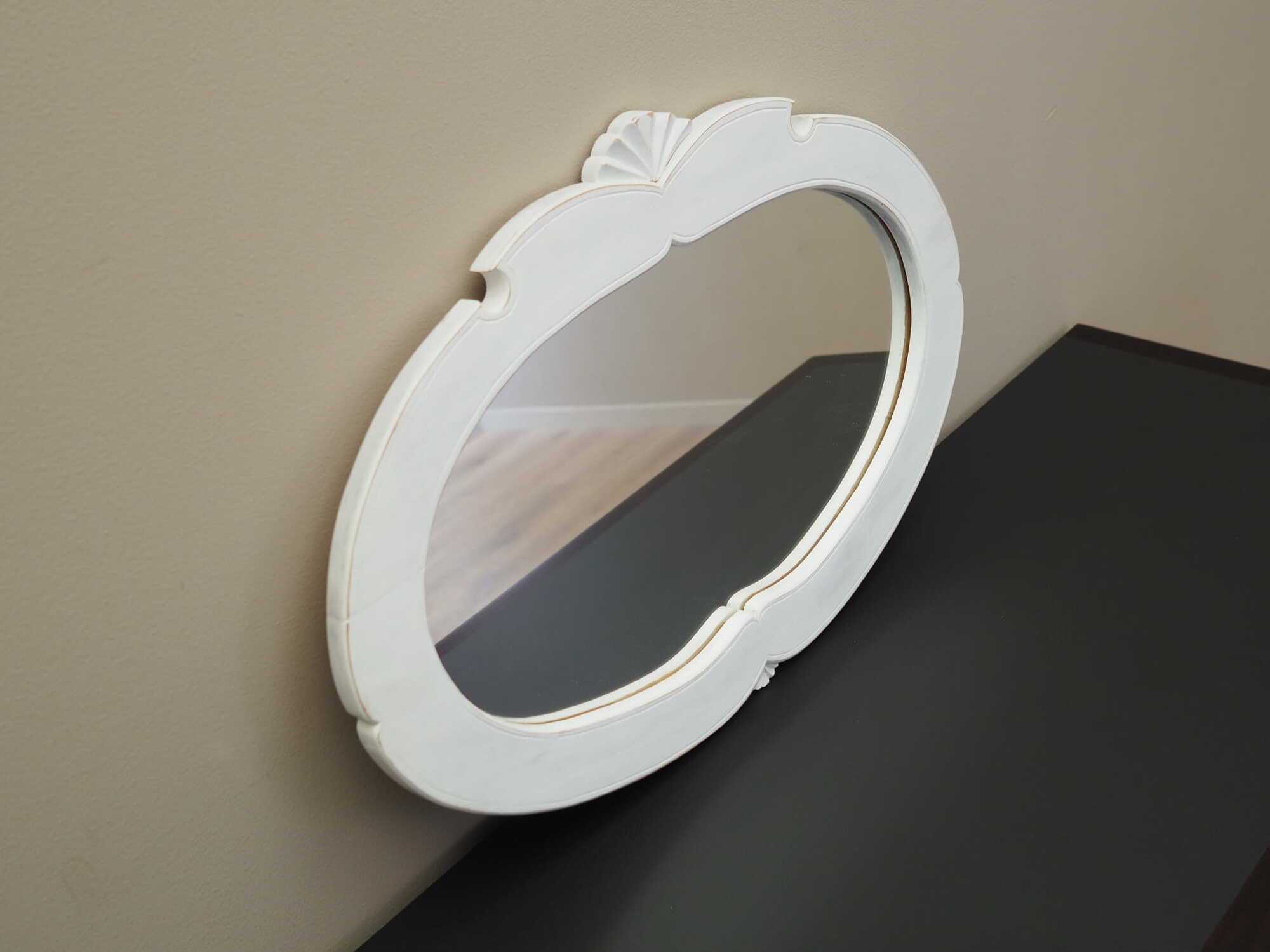 Vintage Mirror Pine White 1960s 2
