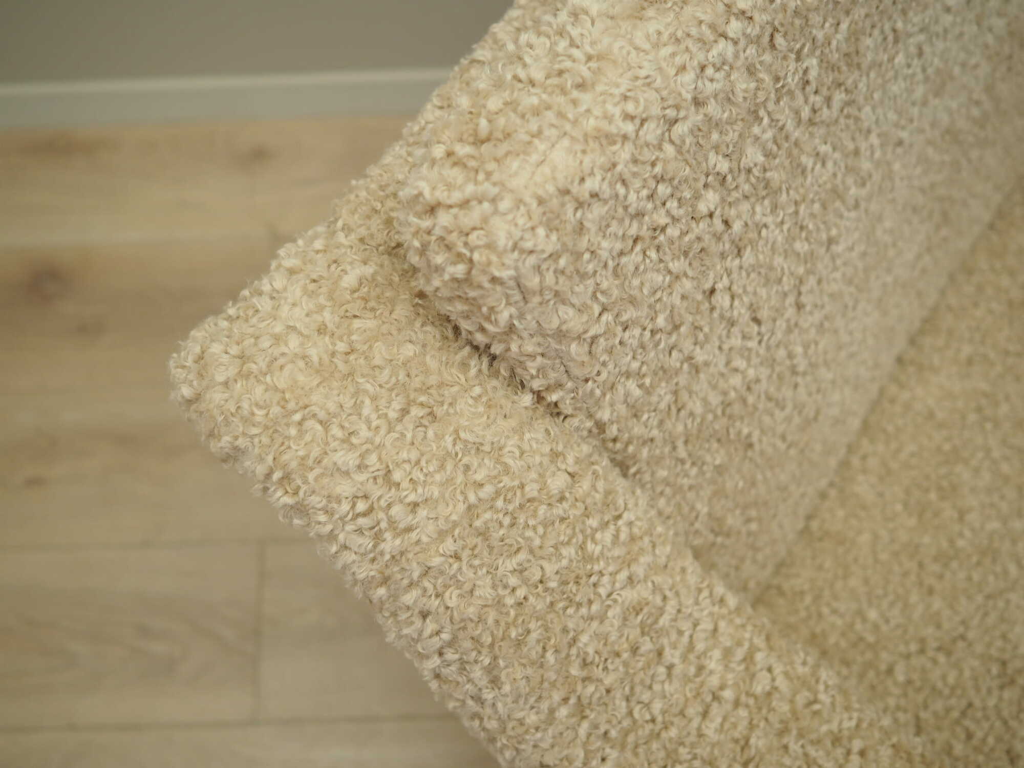Poltrona Vintage Tessuto Legno Beige Anni '70 8