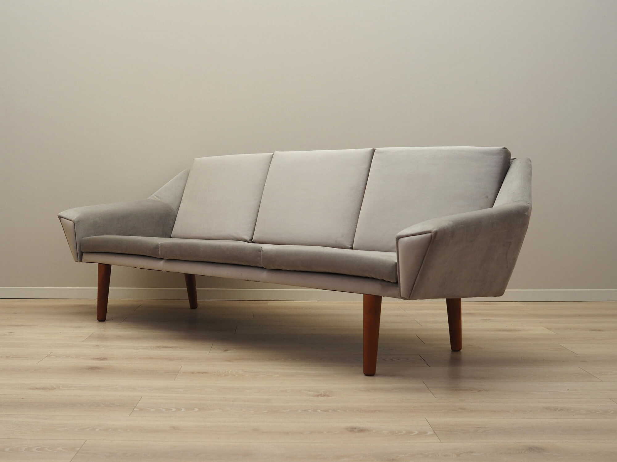 Sofa 3-seater textile gray 1980s 2