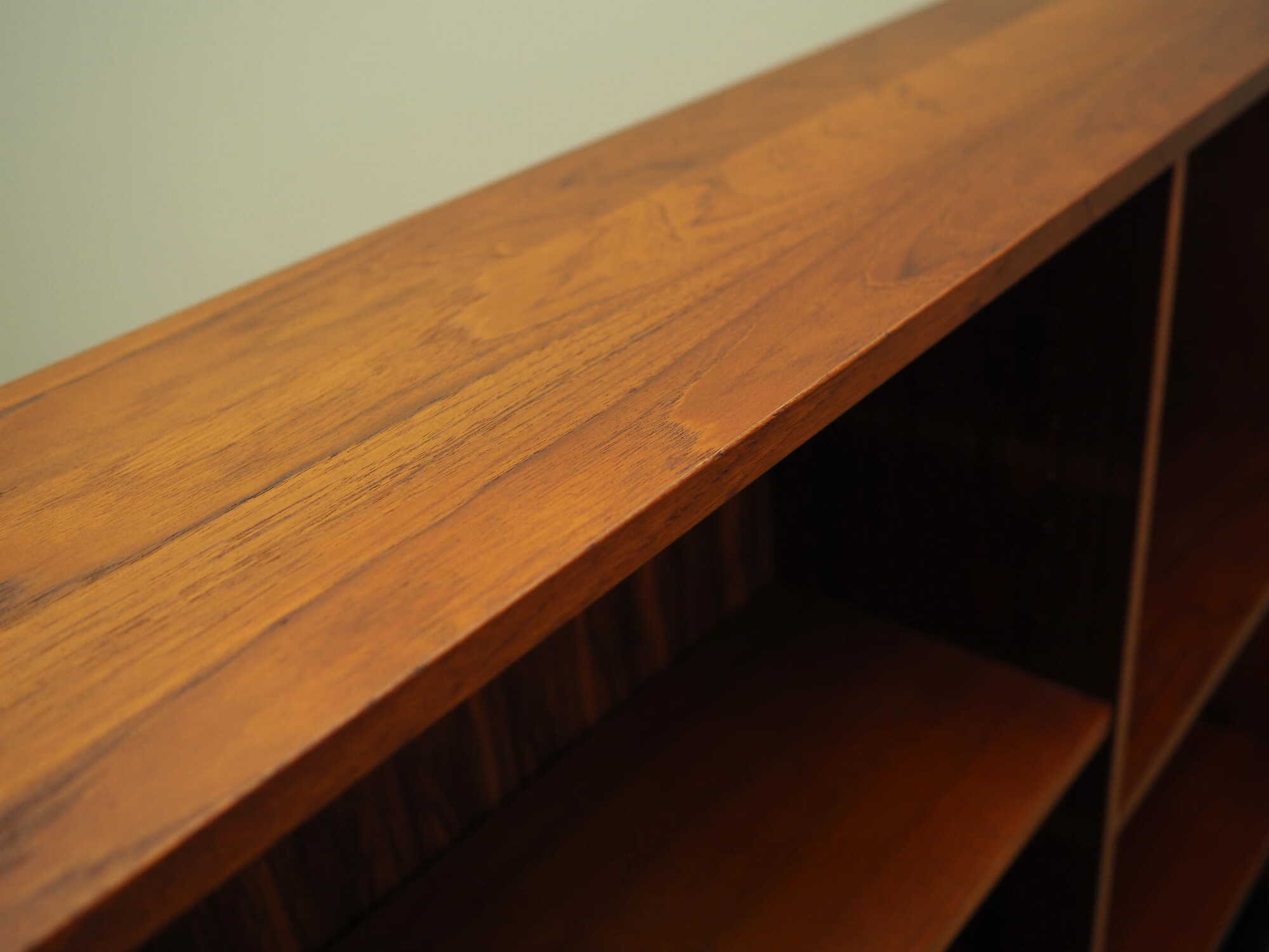 Vintage Bookshelf Teak Wood Brown 1970s 8