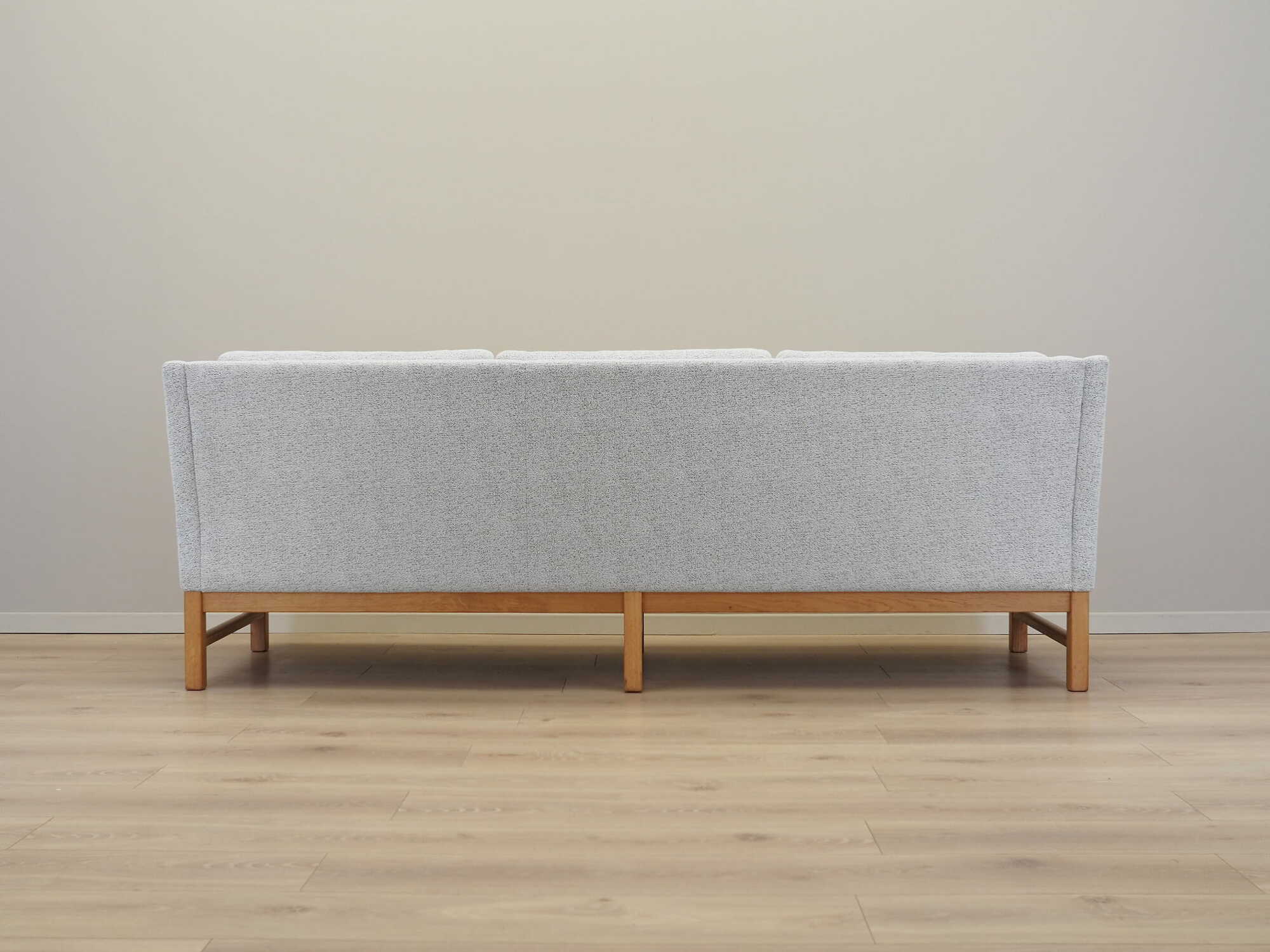 Vintage Sofa 3-seater Oak wood Textile Gray 1970s 5