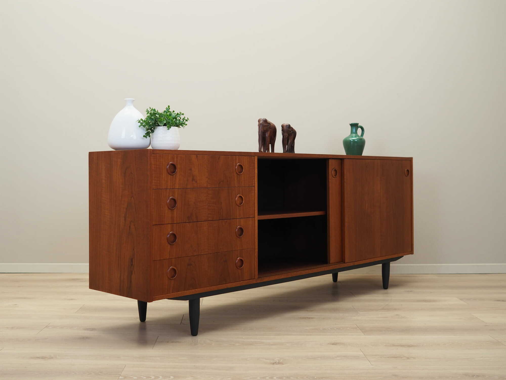 Vintage Sideboard Teakholz Braun 1970er Jahre 6