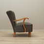 Vintage armchair beech wood velvet grey 1960s 8