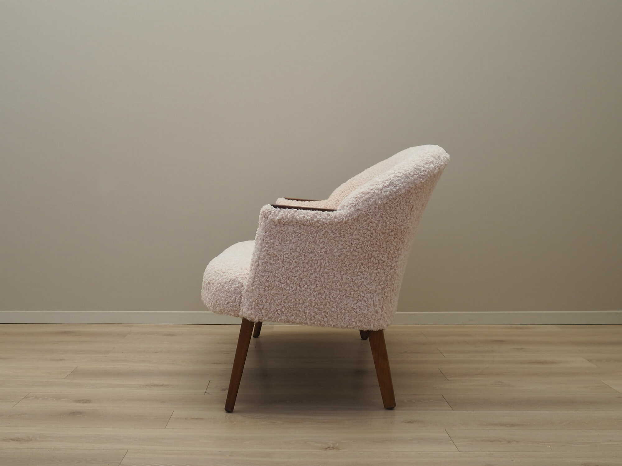 Vintage Sofa Fabric Wood Cream 1970s 4
