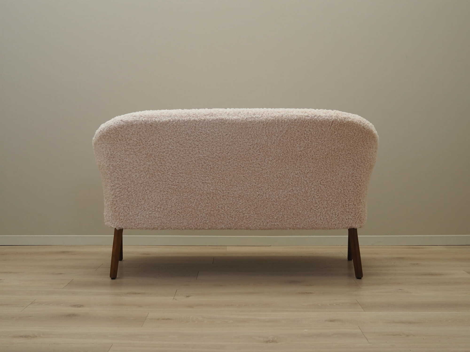Vintage Sofa Fabric Wood Cream 1970s 6