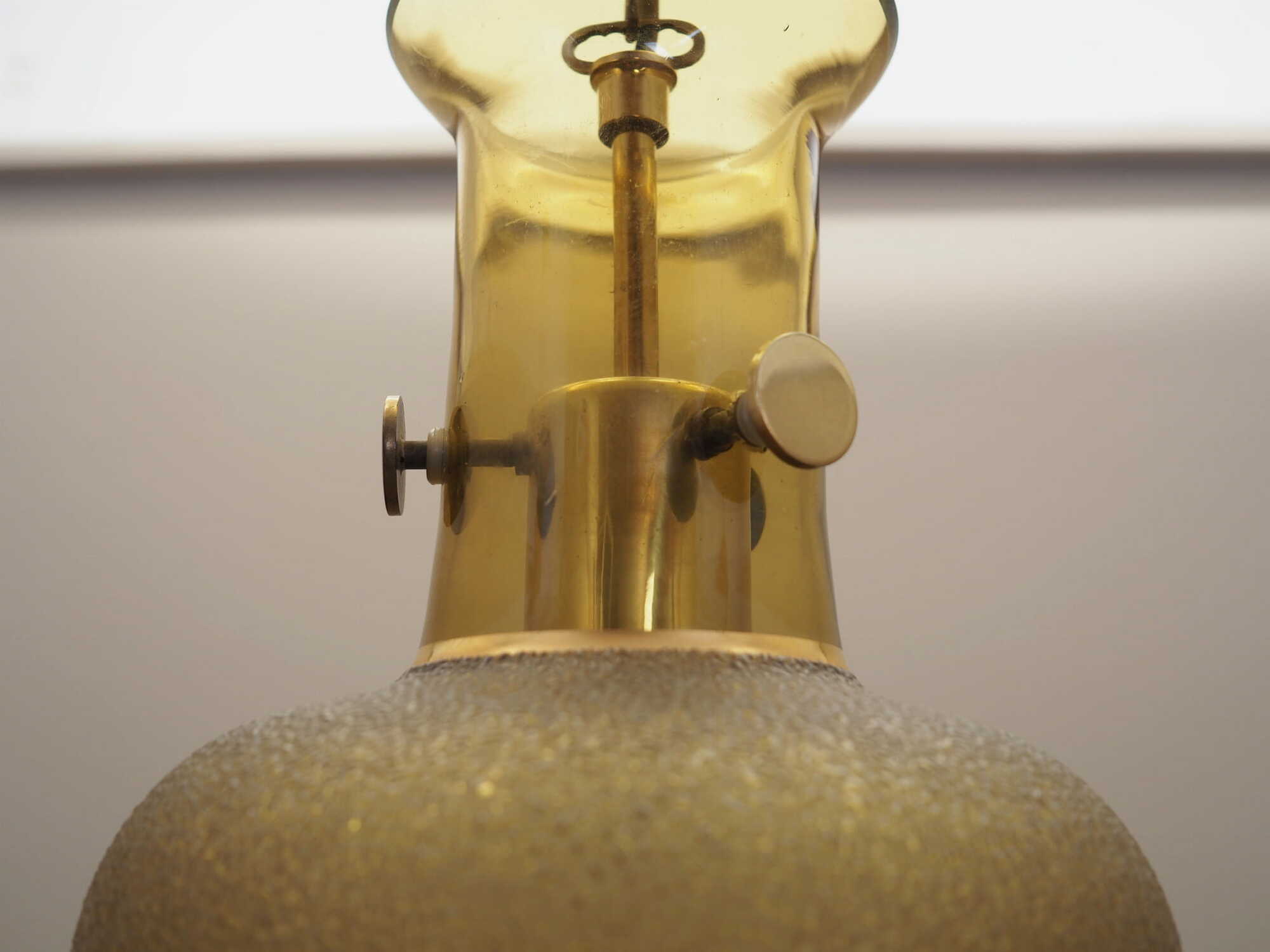 Pendant lamp glass metal gold 1960s 9