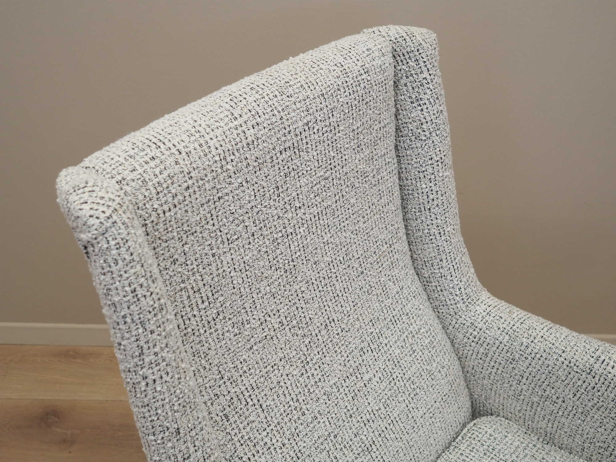 Vintage Armchair Wood Textile Grey 1960s 9