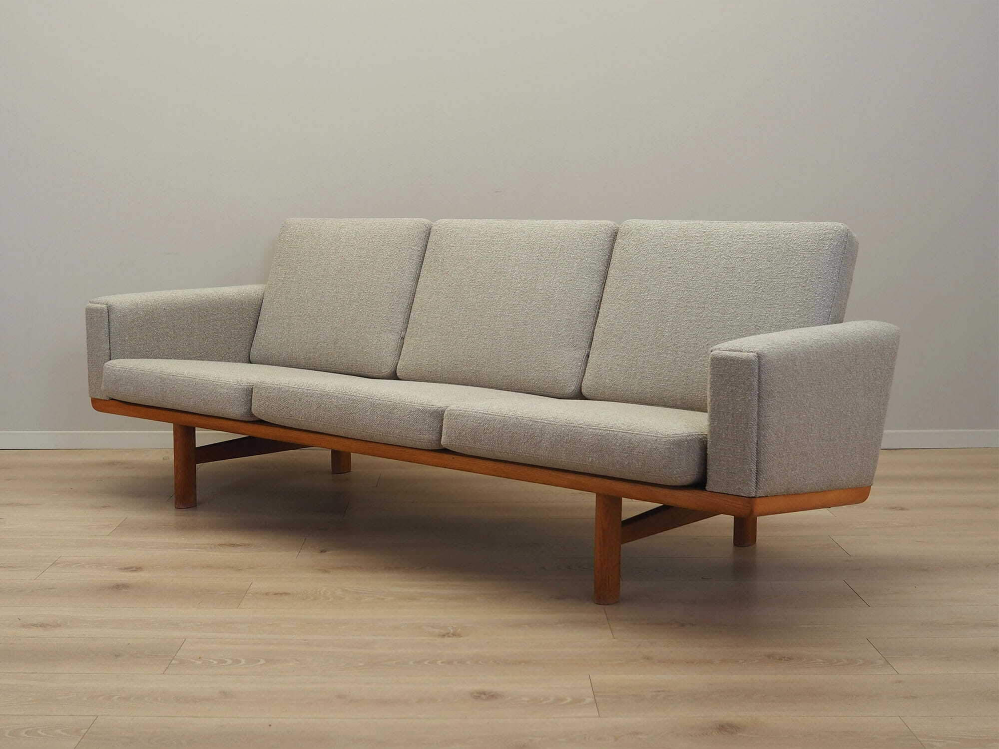 Vintage Sofa Ash wood Textile Grey 1960s 2