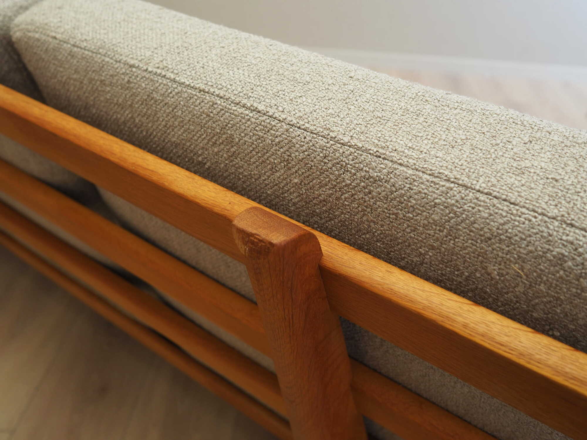 Vintage Sofa Ash wood Textile Grey 1960s 9