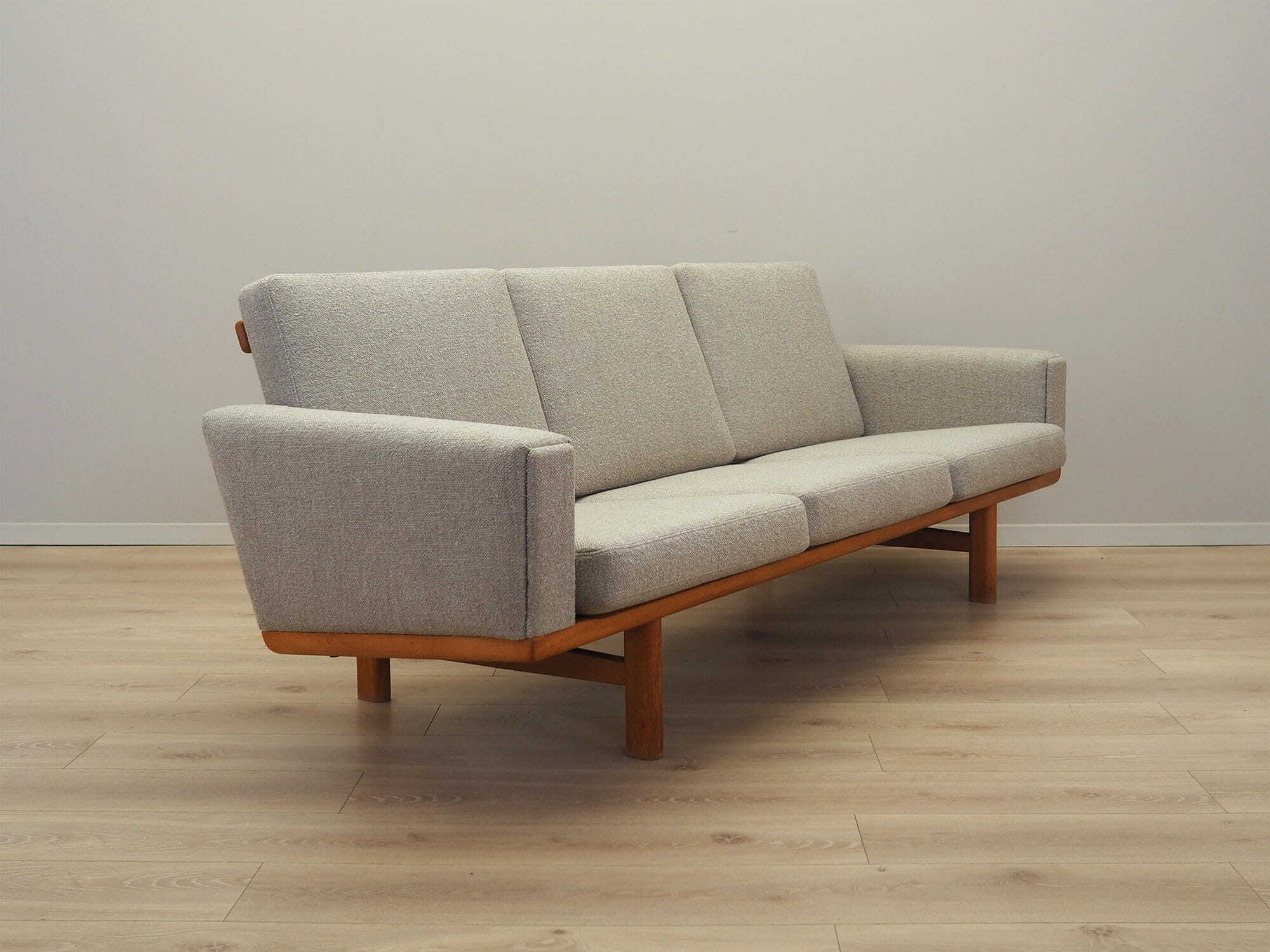 Vintage Sofa Ash wood Textile Grey 1960s 6