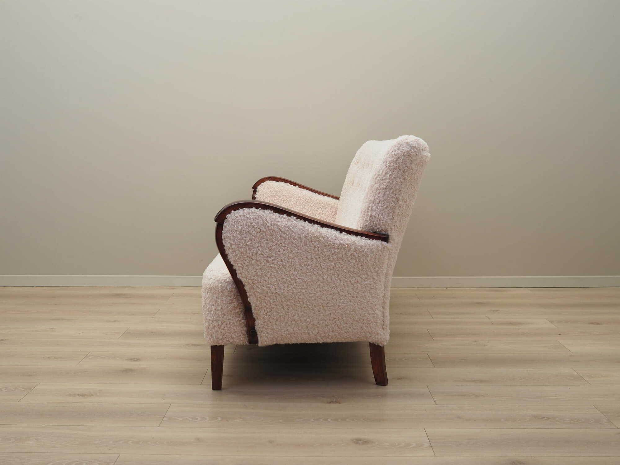 Vintage Sofa Beech wood Beige Fabric 1960s 3