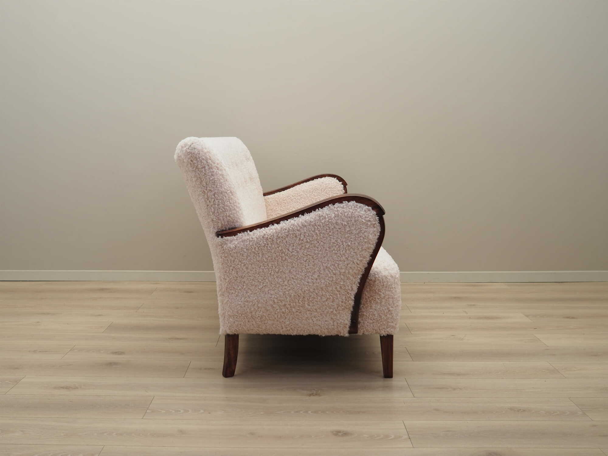 Vintage Sofa Beech wood Beige Fabric 1960s 6