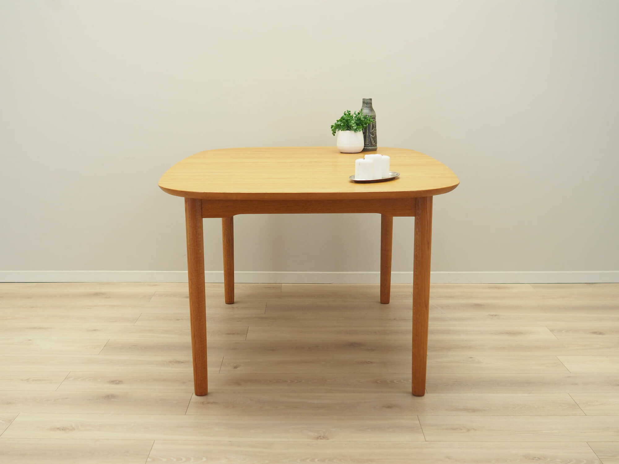 Vintage Dining Table Ash Wood Brown 1960s 4