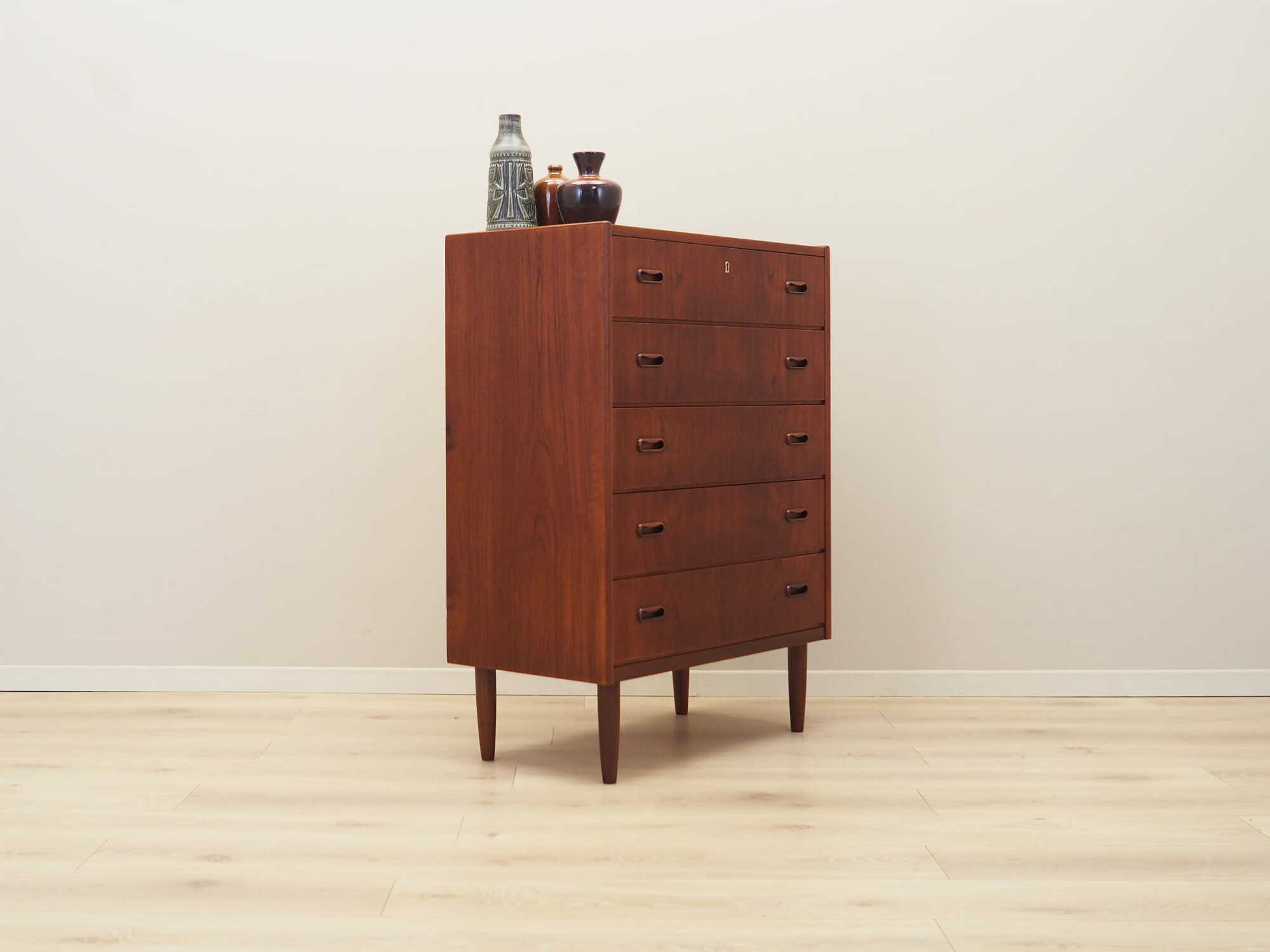 Vintage chest of drawers Teak wood Brown 1970s 4