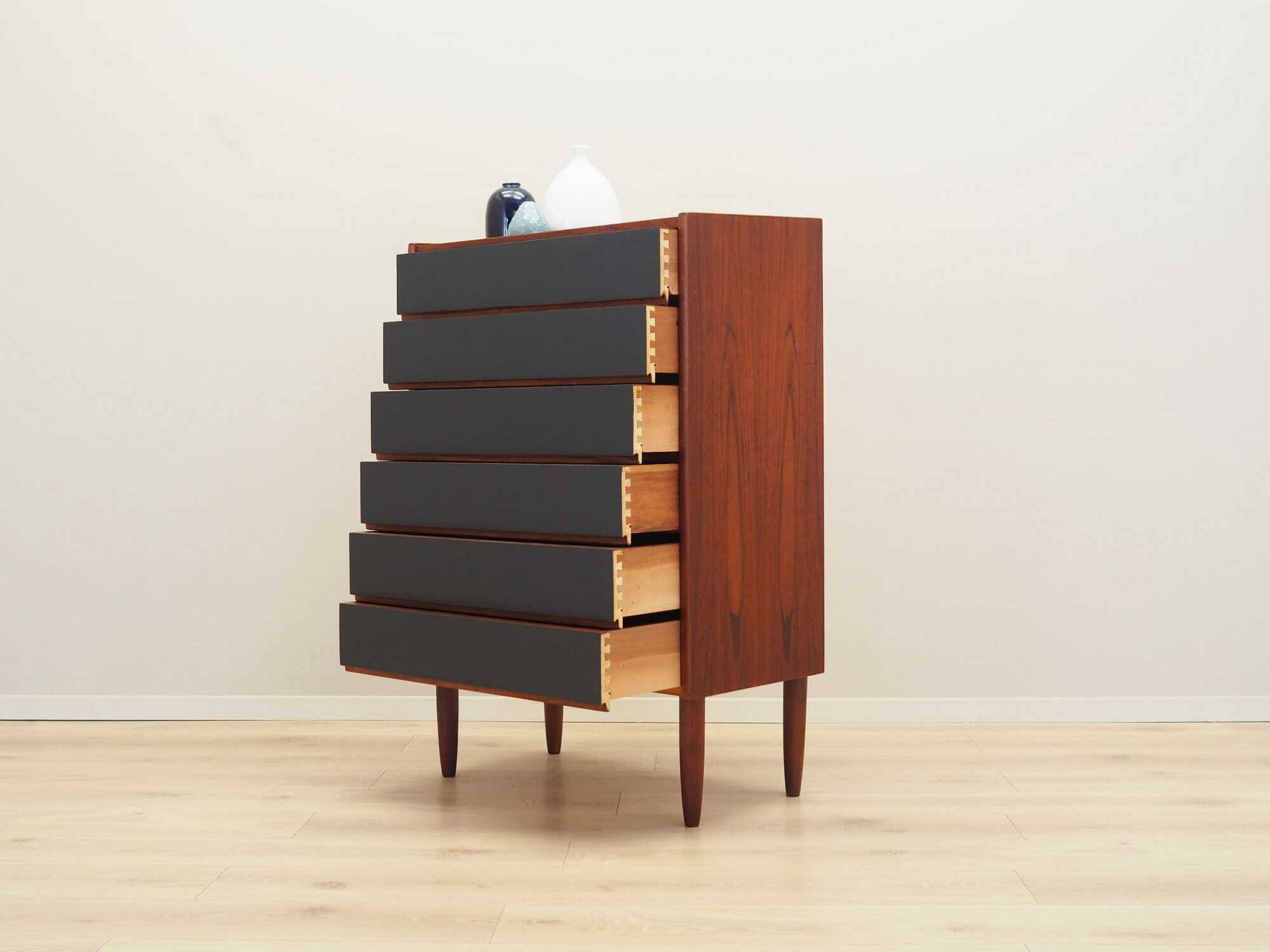 Vintage chest of drawers Teak wood Brown 1970s 3