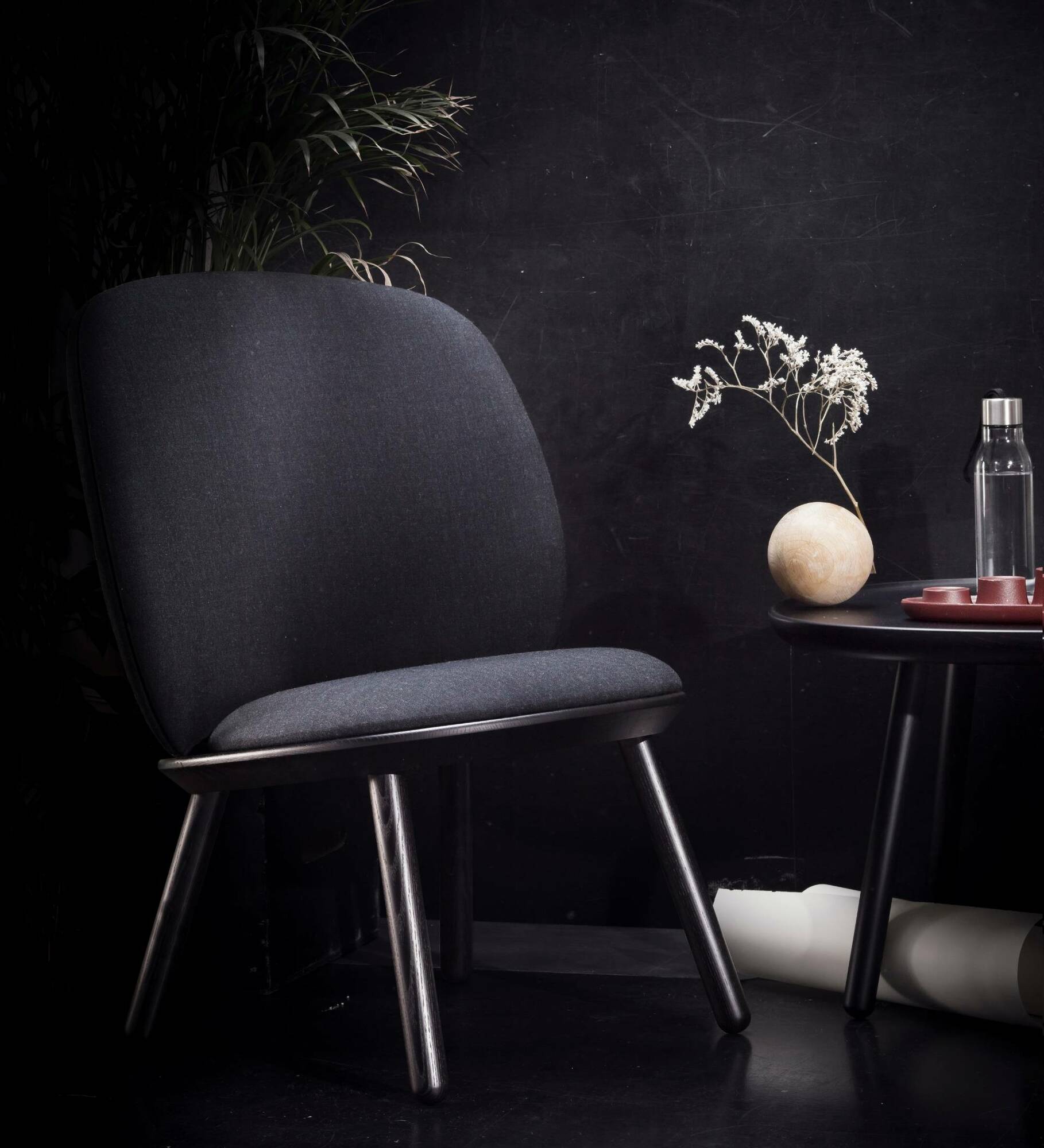 Naïve Loungestuhl Eschenholz Stoff Grau 6
