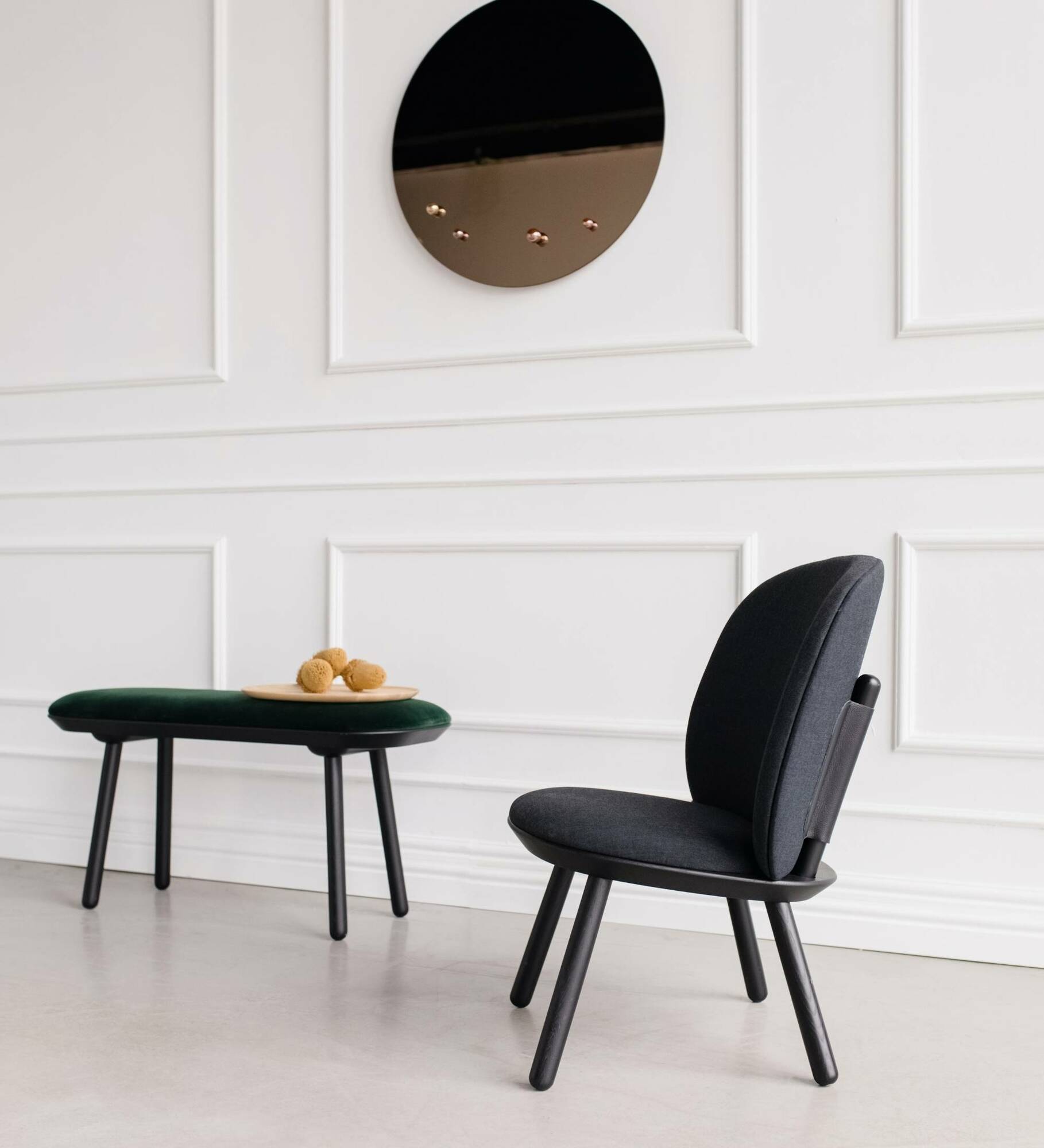 Naïve Loungestuhl Eschenholz Stoff Grau 7