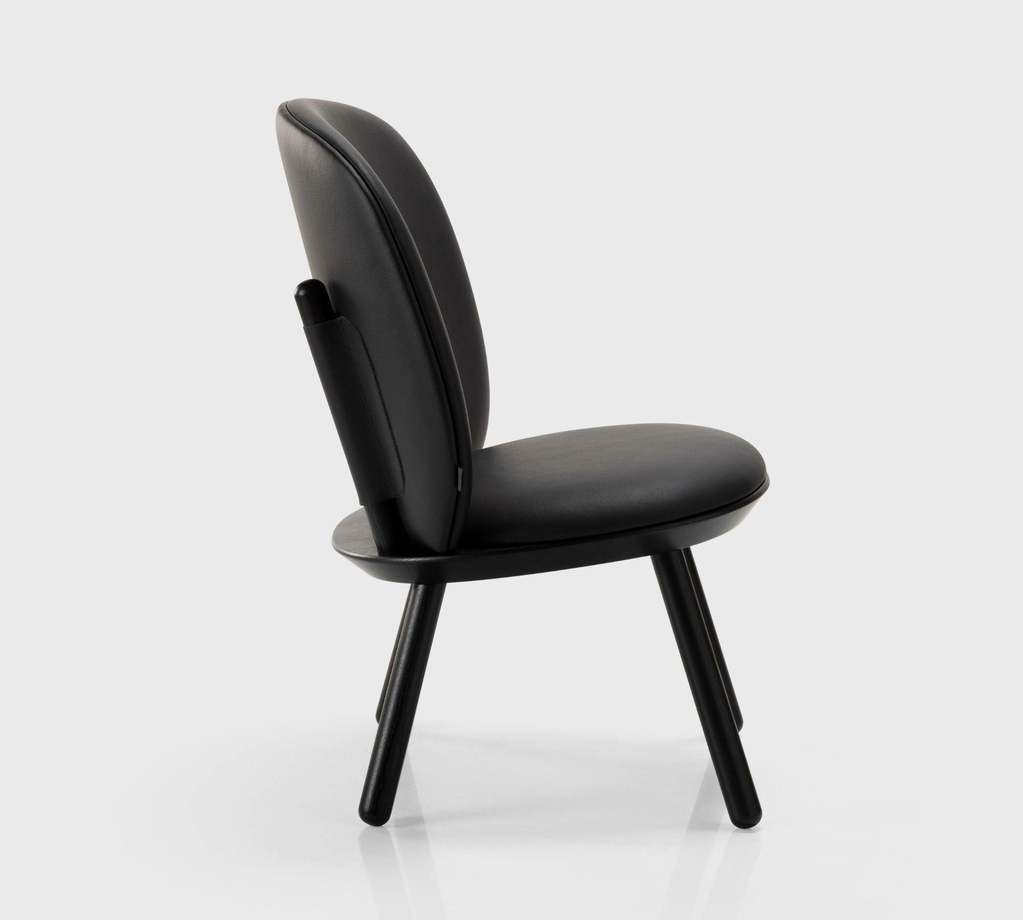 Naïve Loungestuhl Eschenholz Leder Schwarz 3