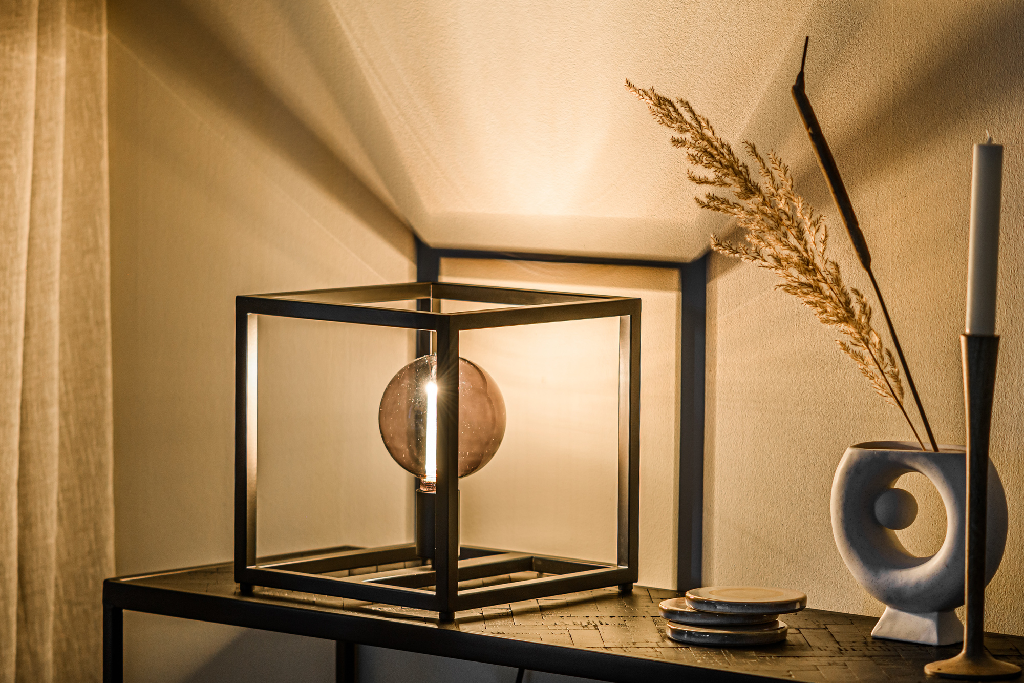 Table lamp steel black 1
