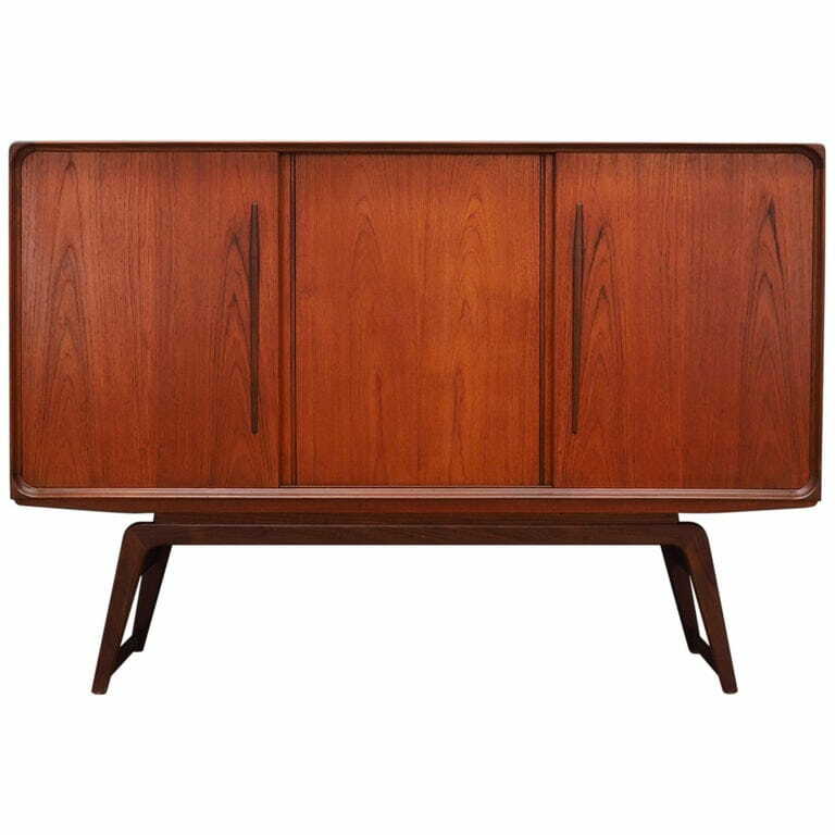 Vintage Highboard Teakholz Braun 1960er Jahre 0