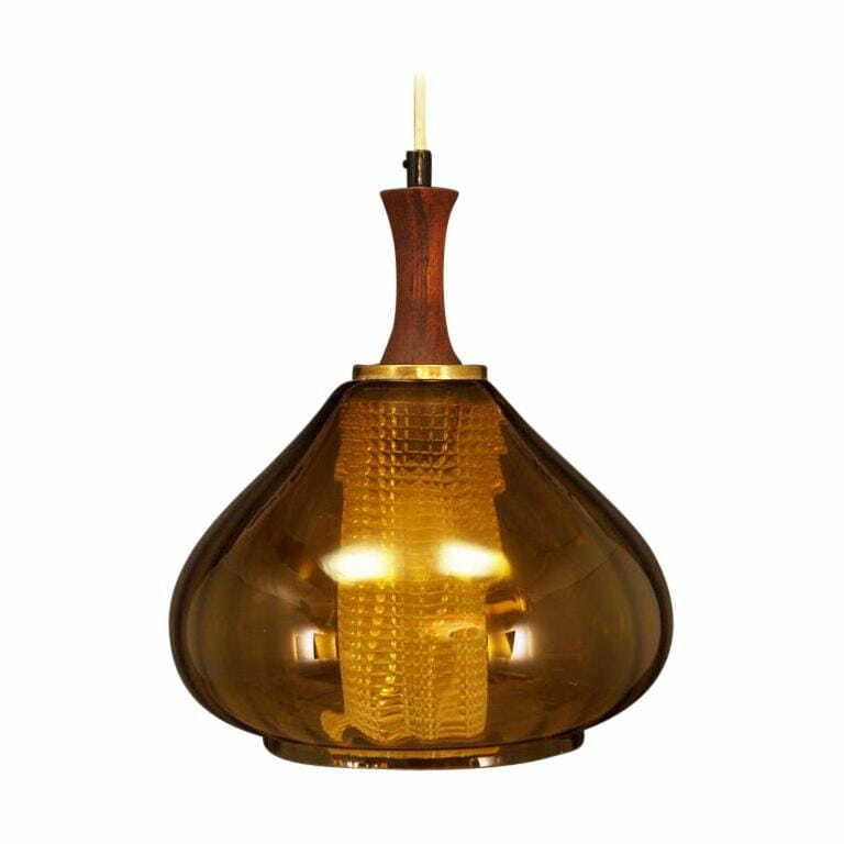 Vintage Pendant Lamp Glass Brown 1970s 0