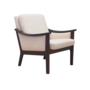 Vintage armchair wood fabric cream 1970s 0