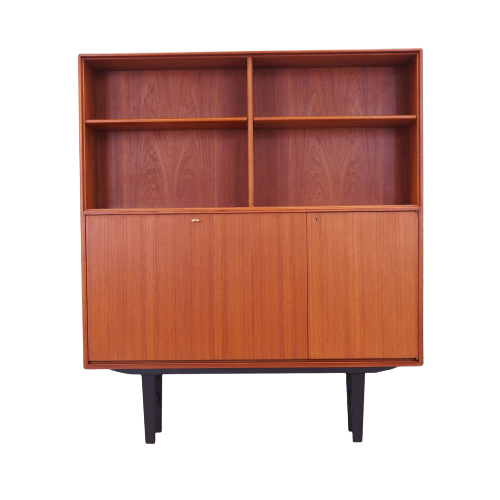 Vintage Bücherregal Teakholz Braun 1960er Jahre 0