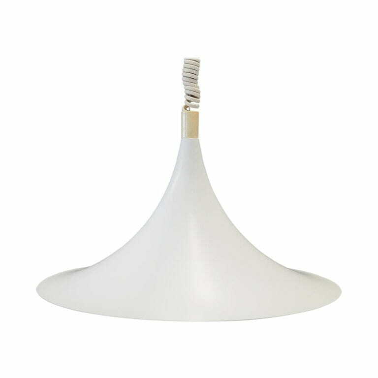 Vintage pendant lamp metal white 1960s 0