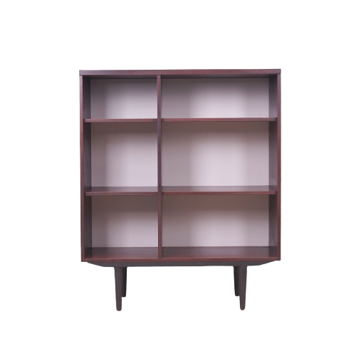 Vintage Bookshelf Mahogany Brown 1960s 0