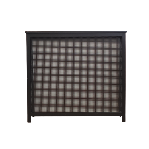 Vintage fireplace cover metal black 1980s 0