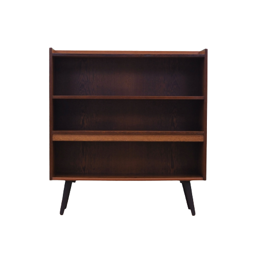 Vintage Bookshelf Oak Wood Brown 1970s 0