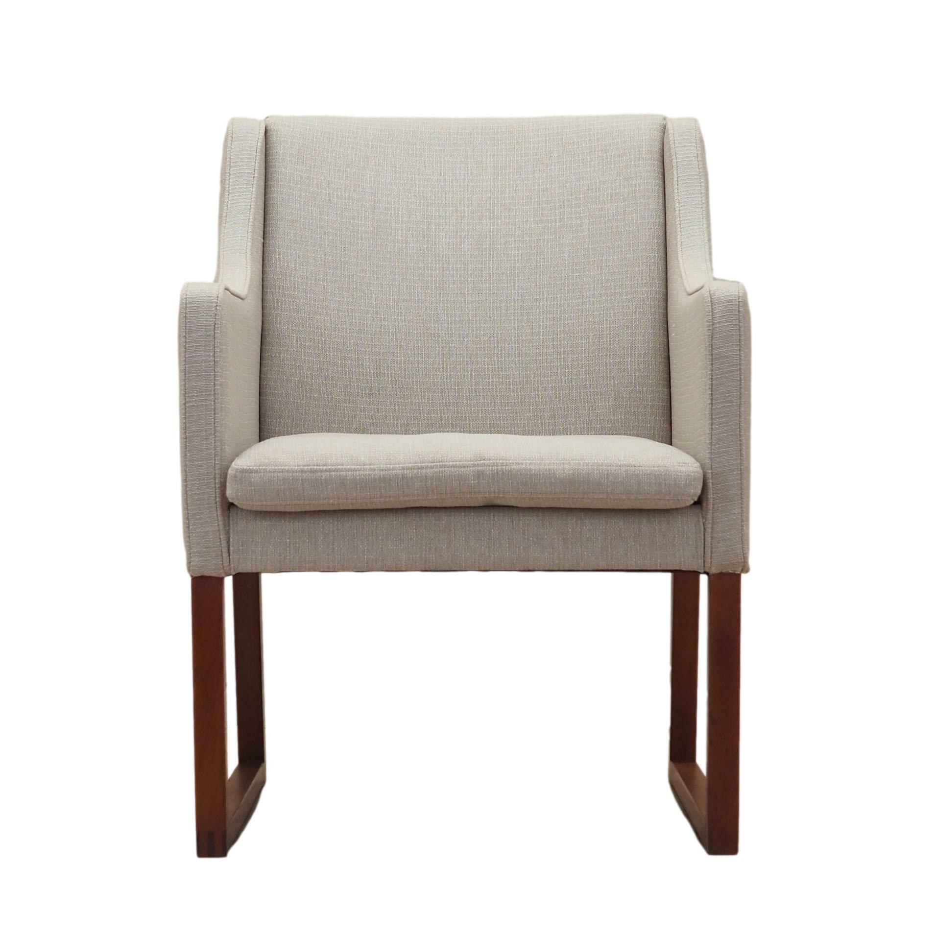 Vintage chair teak wood textile beige 1970s 0