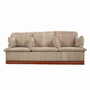 Vintage Sofa 3-Seater Teak Wood Textile Grey 1970s 0