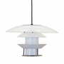 Vintage Pendant Lamp Glass Metal White 1990s 0
