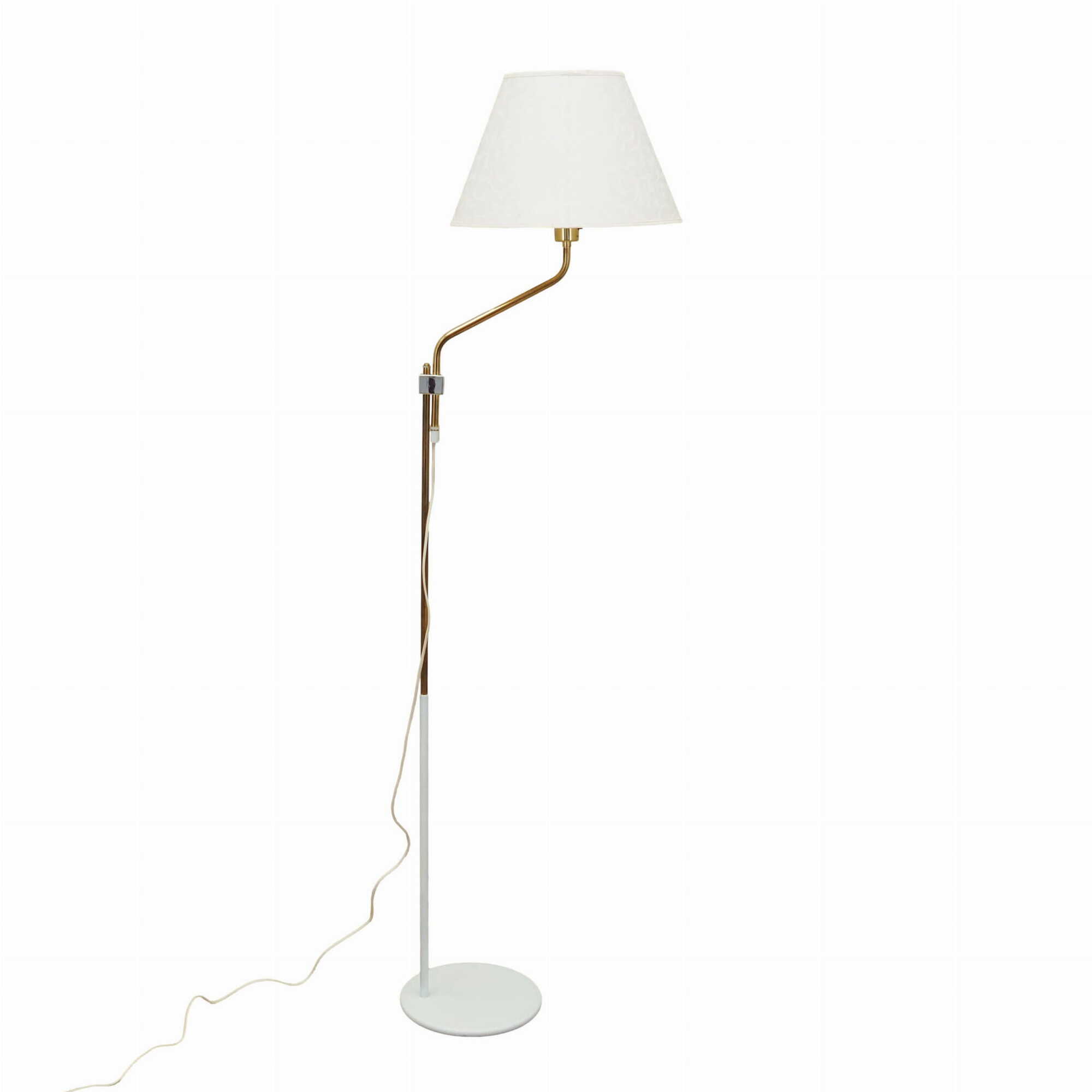 Vintage floor lamp metal textile white 1970s 0