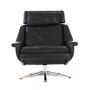 Vintage office chair leather black 1970s 0