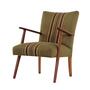 Vintage chair teak wood textile green 1960s 0