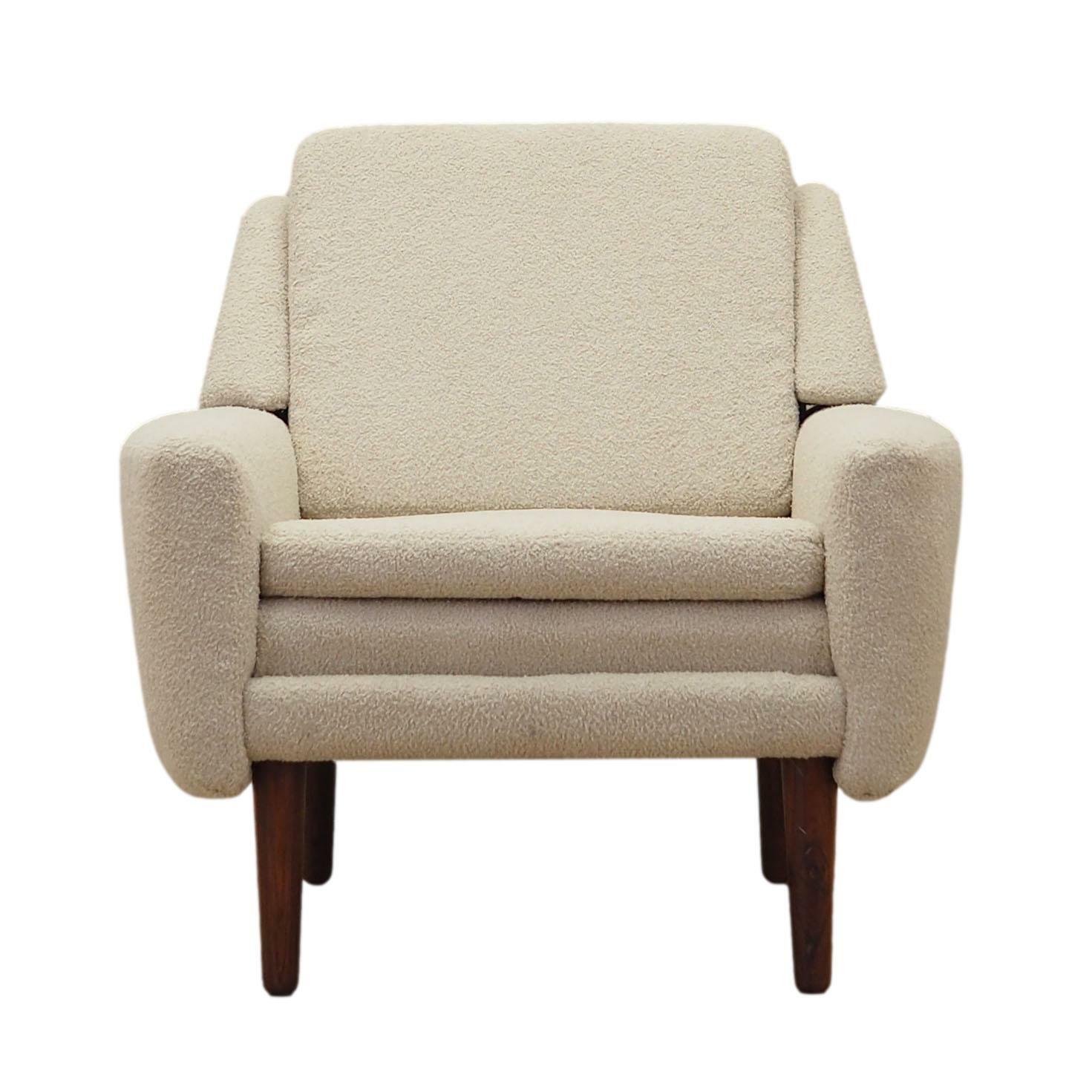 Armchair Textile Wood Cream 1970s 0