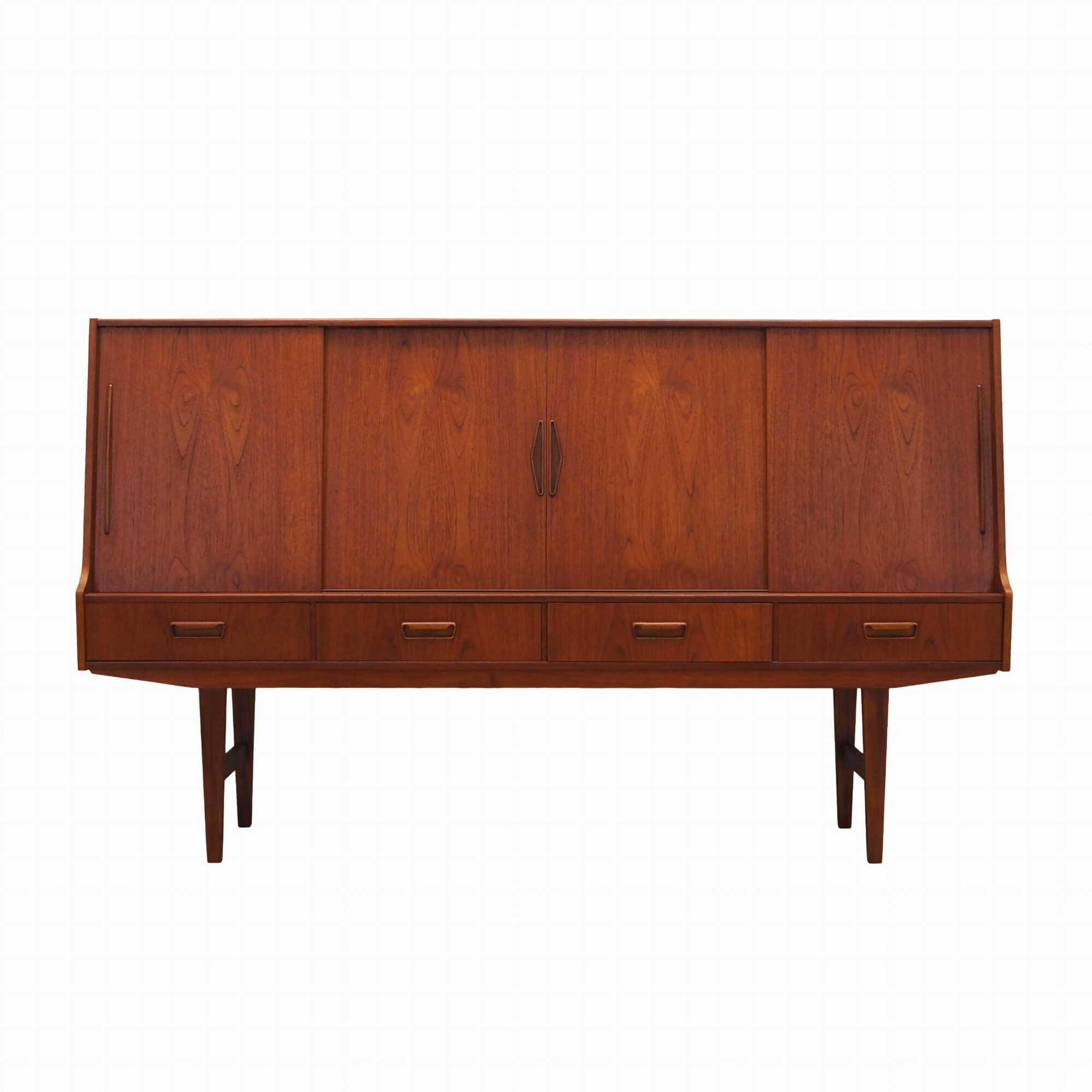 Highboard Teak Wood Brown 1960s 0