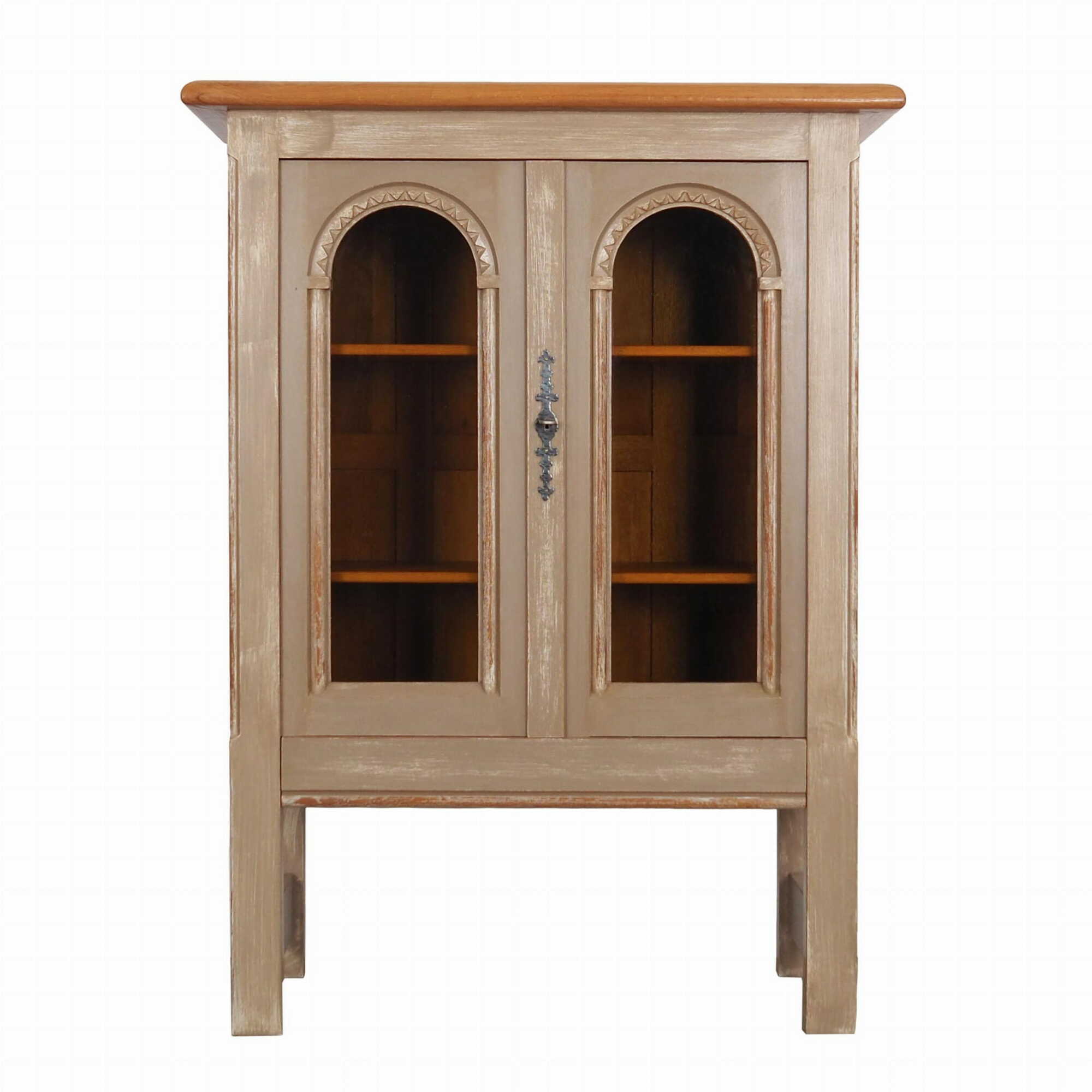 Vintage Display Cabinet Wood Grey 1960s  0