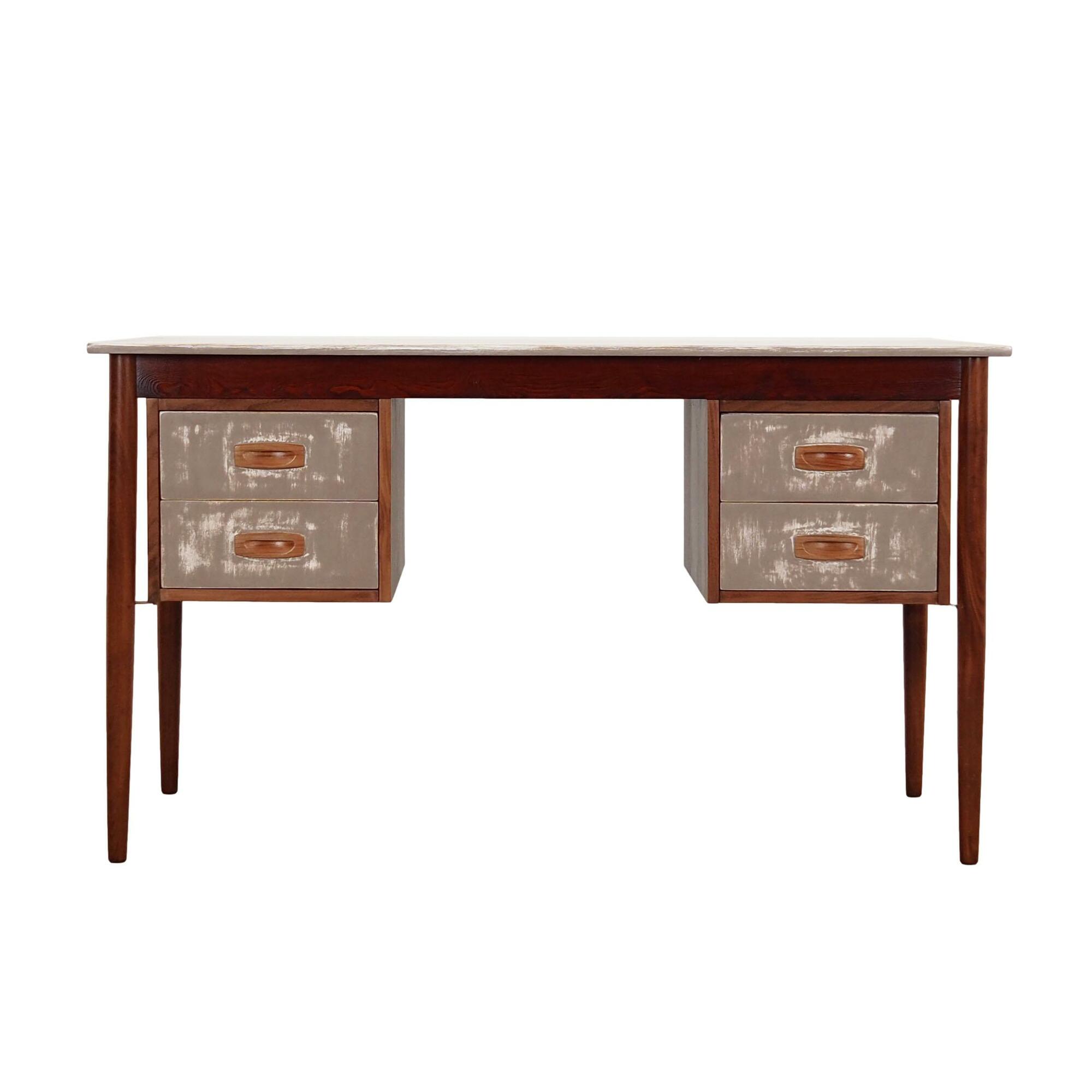 Vintage Desk Teak Wood Brown 1960s 0