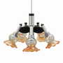 Vintage chandelier glass wood orange 1970s 0