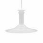 Lampada a sospensione in vetro bianco anni '70 0
