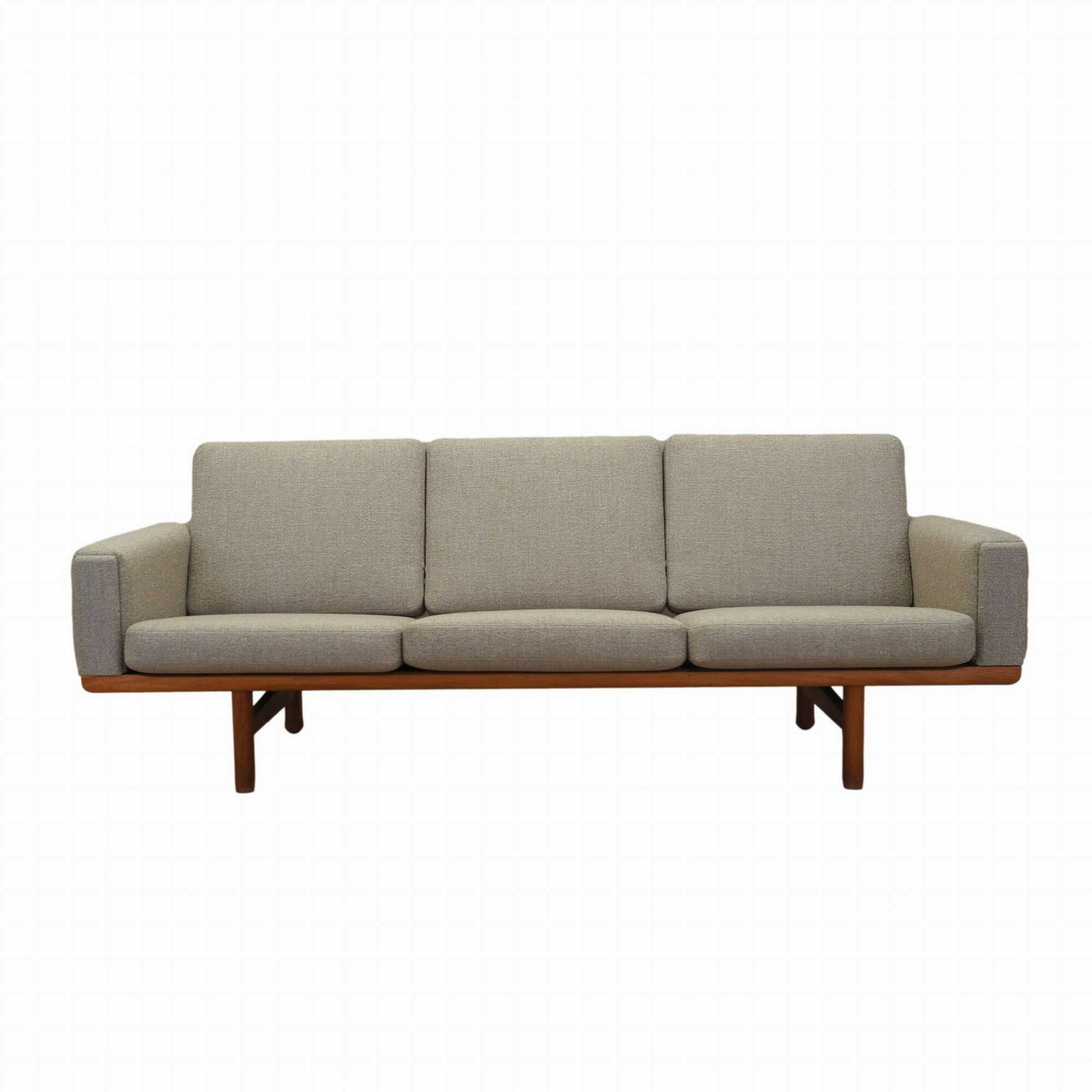 Vintage Sofa Ash wood Textile Grey 1960s 0