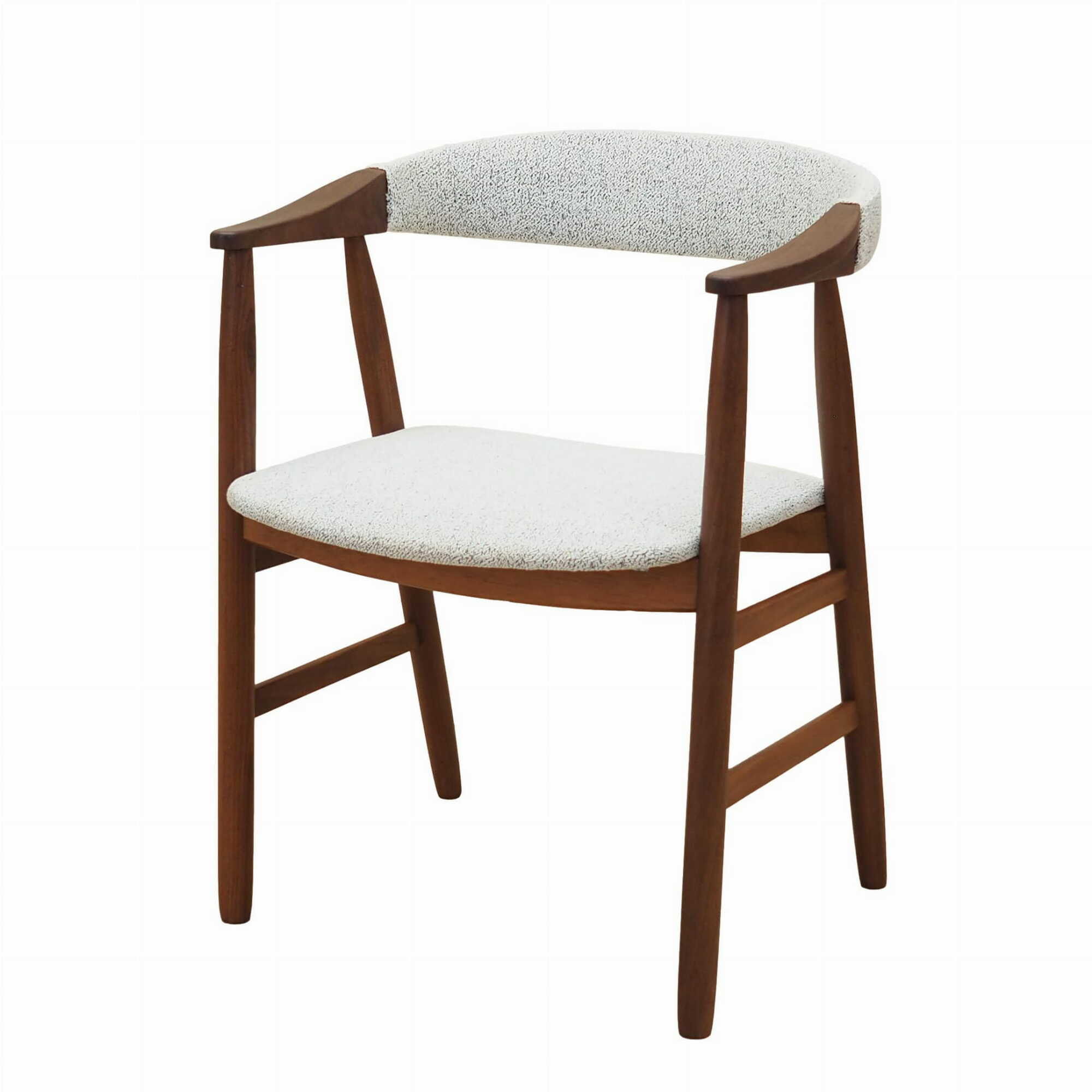 Vintage Armchair Teak White 1970s 0