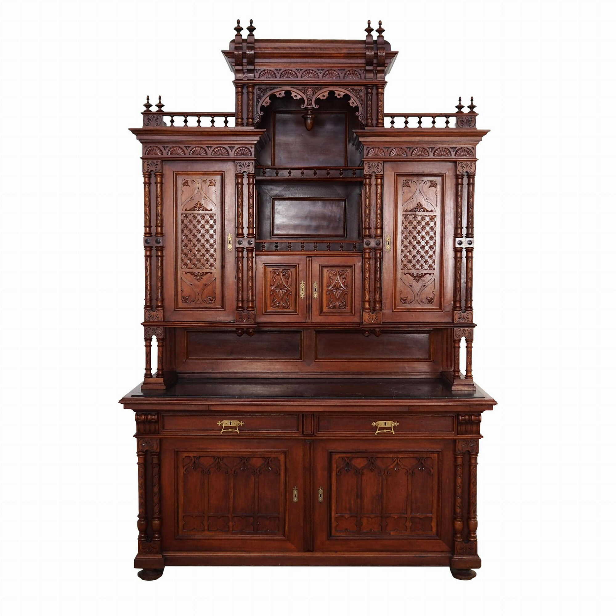 Vintage cabinet oak wood brown 0