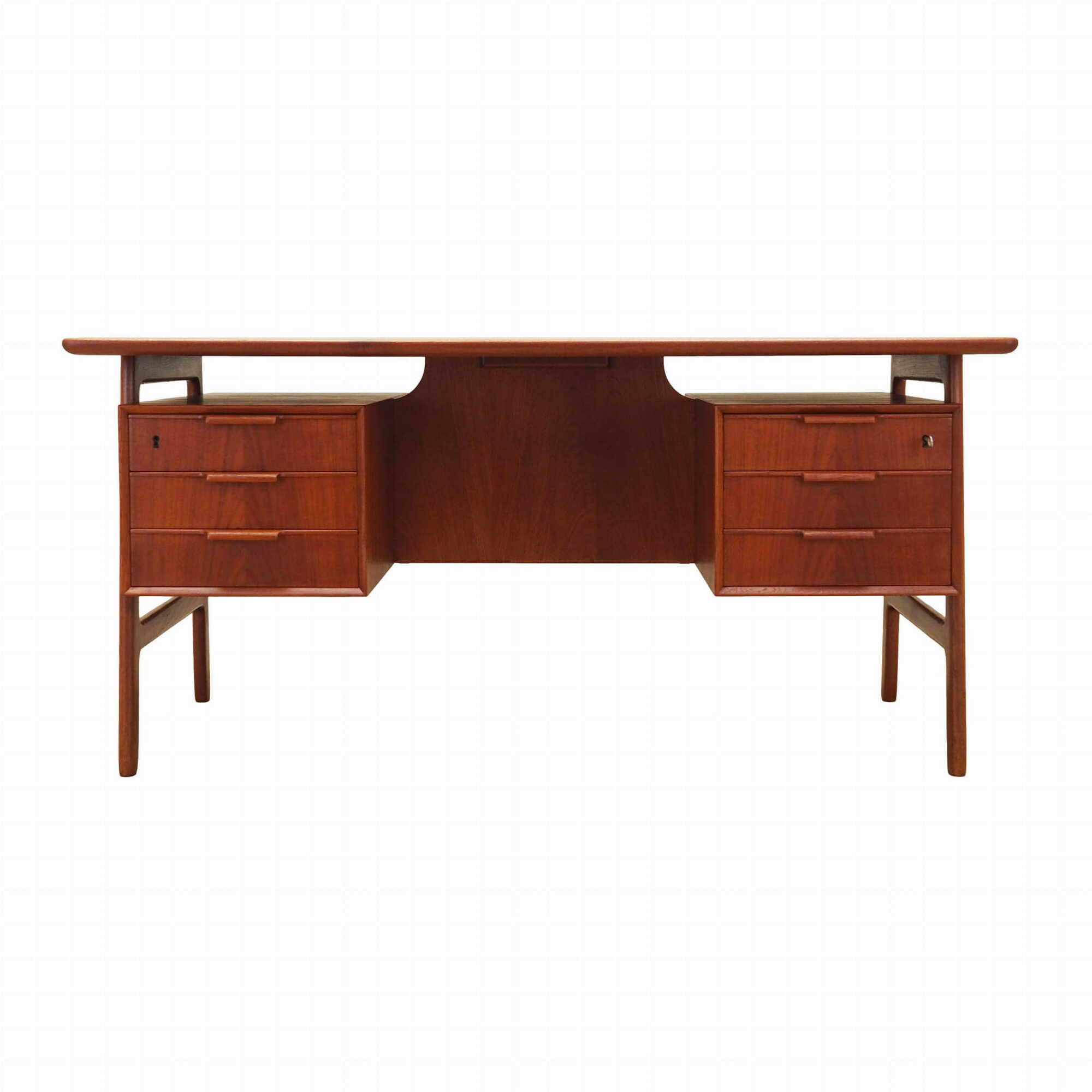 Vintage desk teak brown 1970s 0