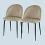 2 x Sedia da pranzo velluto beige 0