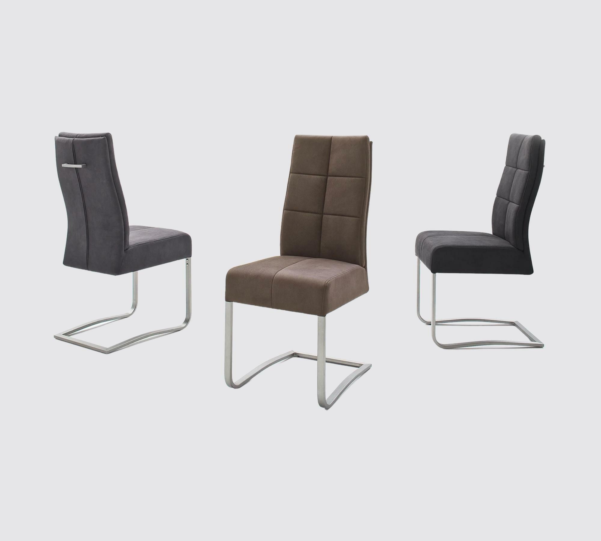 2x Esszimmerstuhl Kunstleder Grau 3