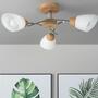 Ceiling light Viletta II frosted glass / steel 3-flame 0